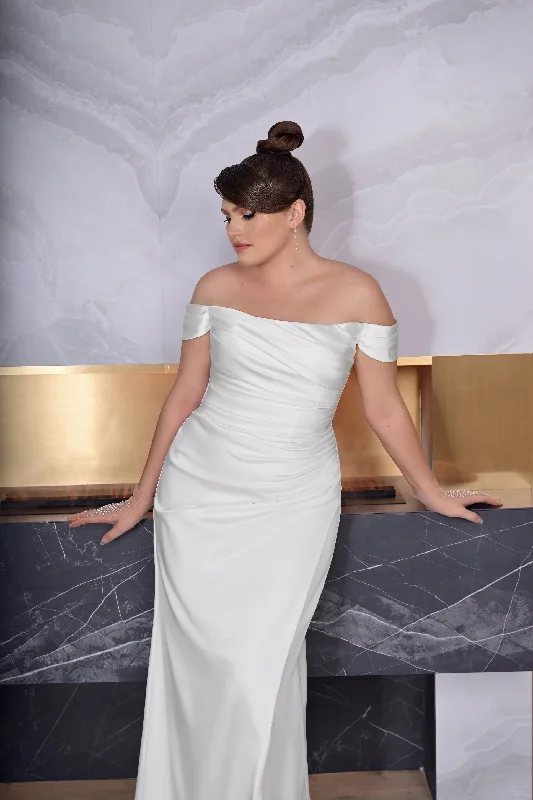 Get More for Less!Off-shoulder Mermaid Plus-Size Wedding Dress
