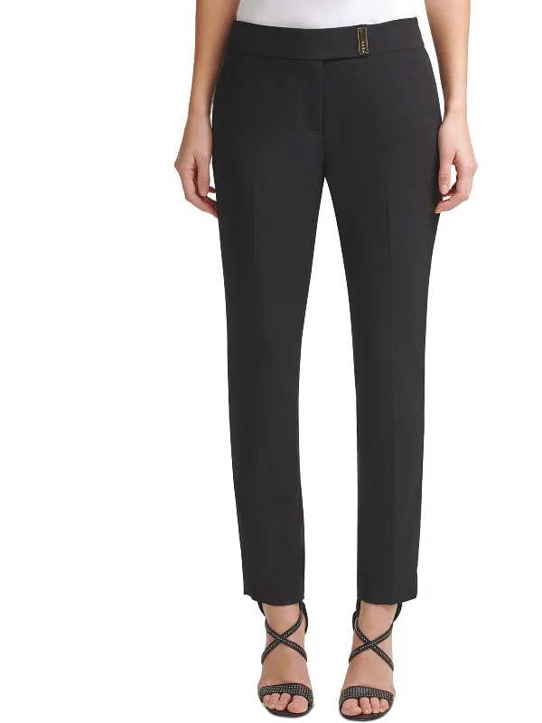 Time to Snag a Bargain!Petites Womens Ankle Mid-Rise Straight Leg Pants