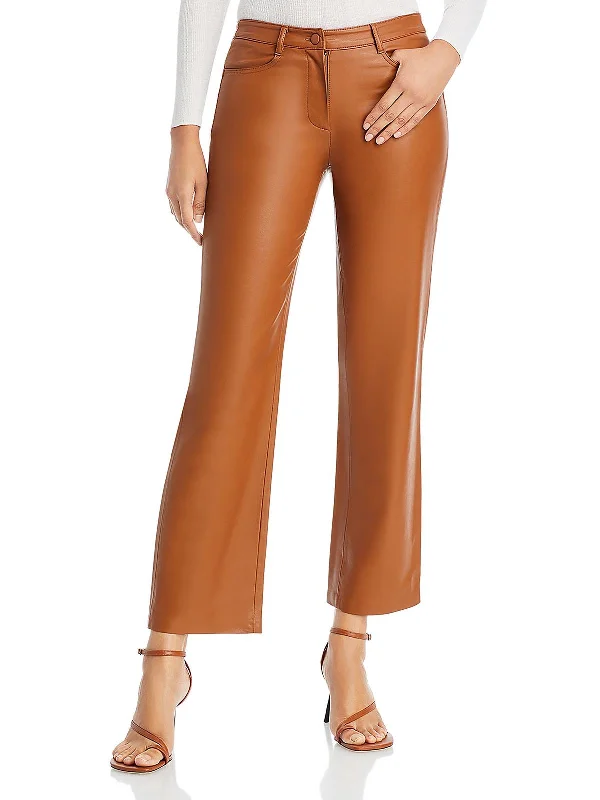 One Click Away from Big Savings!Peyton Womens Faux Leather Mid-Rise Ankle Pants