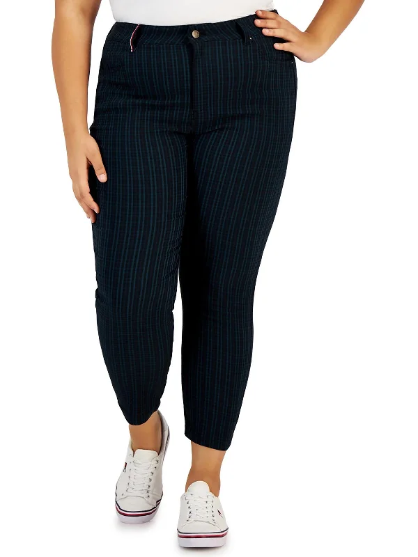 Instant Savings Await!Plus Womens Plaid Cropped Ankle Pants