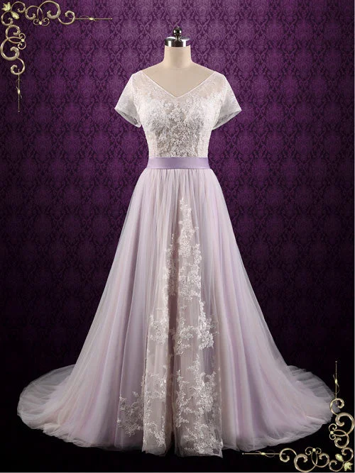 Your Shopping Wish, Our Discount Command!Purple Violet Lace Fairy Tale Wedding Wedding Dress HAYLEY Your Shopping Wish, Our Discount Command!Purple Violet Lace Fairy Tale Wedding Wedding Dress HAYLEY