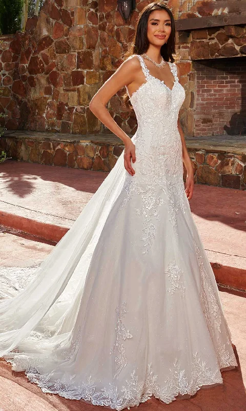 Time to Snag a Bargain!Rachel Allan M825 - Applique-Ornate Trumpet Bridal Gown
