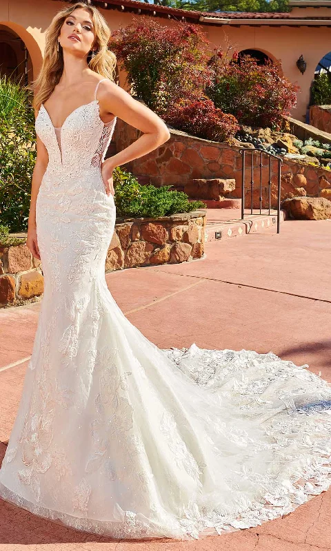 Your Chance to Save is Now!Rachel Allan M826 - Deep V-Neck Lace Bridal Gown