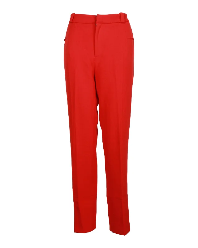 Get It Before It’s Gone!Roland Mouret Lacerta Tapered Stretch-Crepe Trousers in Red Orange Polyester
