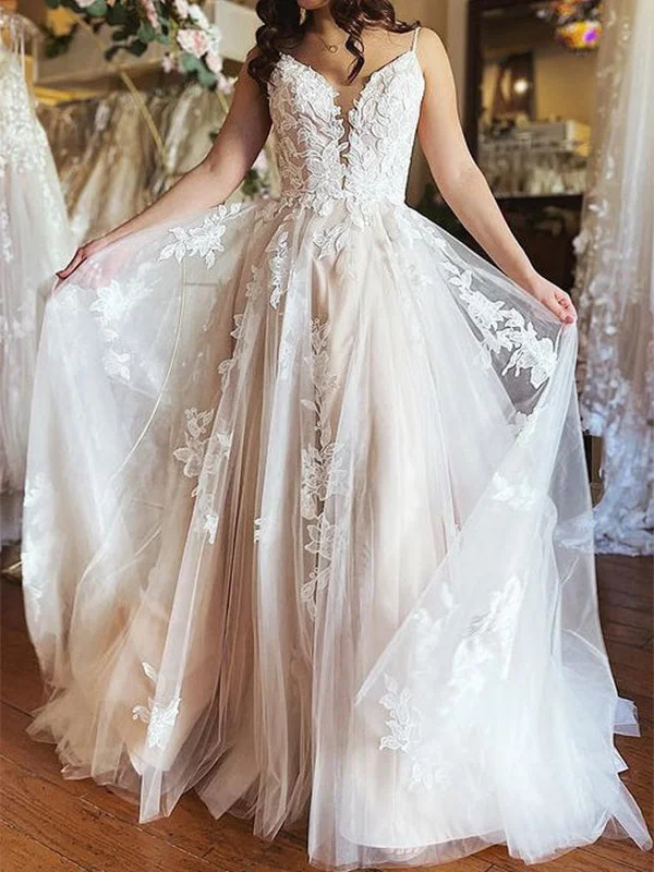 Savings You Can’t Ignore!Romantic A-line Spaghetti Straps Lace Plus Size Beach Long Wedding Dresses WD137 Savings You Can’t Ignore!Romantic A-line Spaghetti Straps Lace Plus Size Beach Long Wedding Dresses WD137