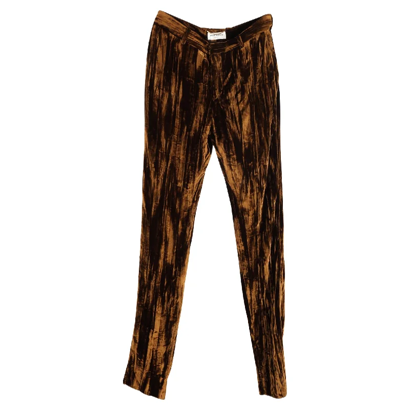 Biggest Sale of the Season!Saint Laurent Straight-Leg Trousers in Brown Velvet