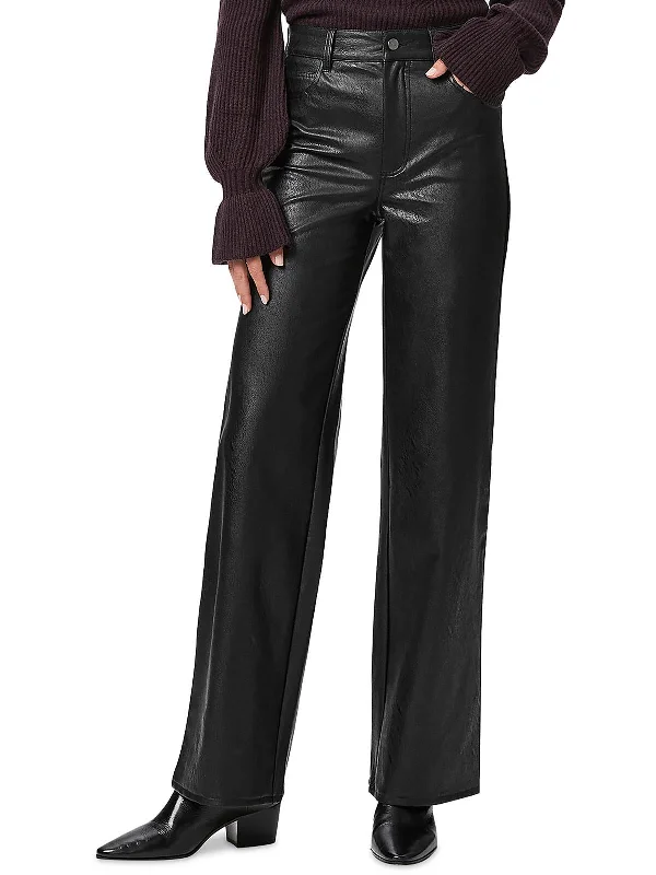 Save More with Every Purchase!Sasha Womens Faux Leather High-Rise Wide Leg Pants