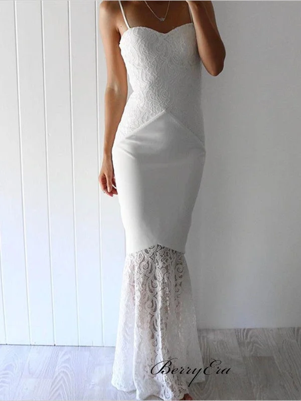 Save Up to 50% Off!Spaghetti Straps Simple Wedding Dresses, Mermaid Lace Wedding Dresses Save Up to 50% Off!Spaghetti Straps Simple Wedding Dresses, Mermaid Lace Wedding Dresses