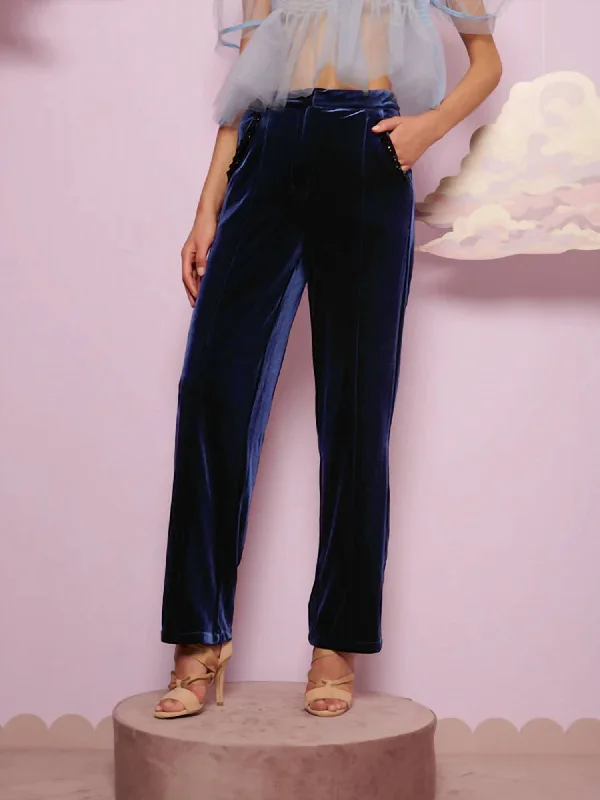 Shop Now and Save!Spell Velvet Trouser In Navy