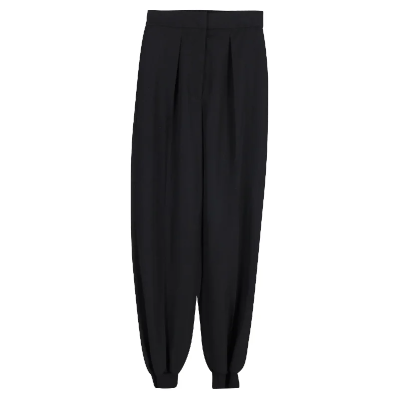 Limited Edition, Limited Price!Stella McCartney Pleated Tapered Trousers in Black Wool