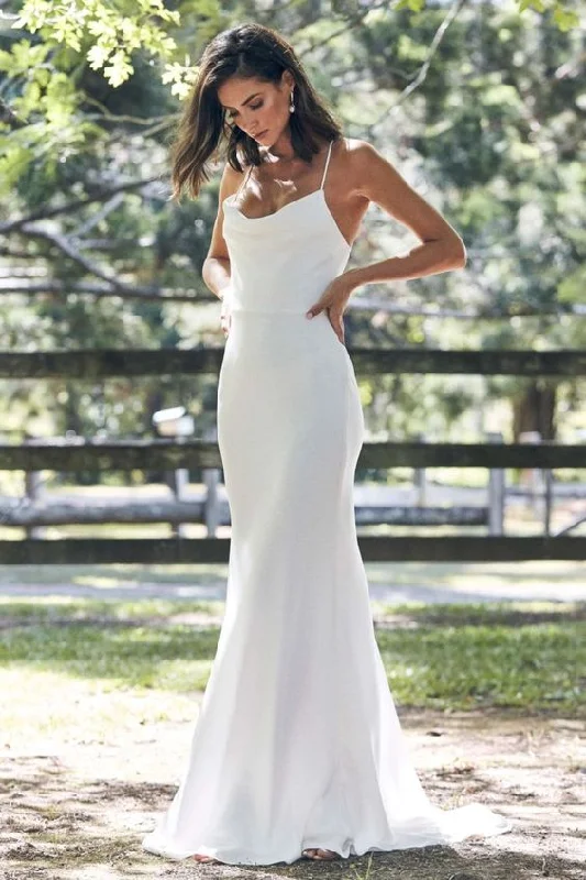 Unmissable Offers Await!Strappy Back Simple Bride Dresses Online