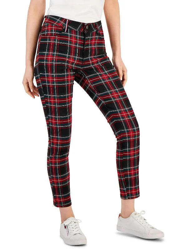 Savings You Can’t Ignore!Tribeca Womens Plaid Crop Skinny Pants