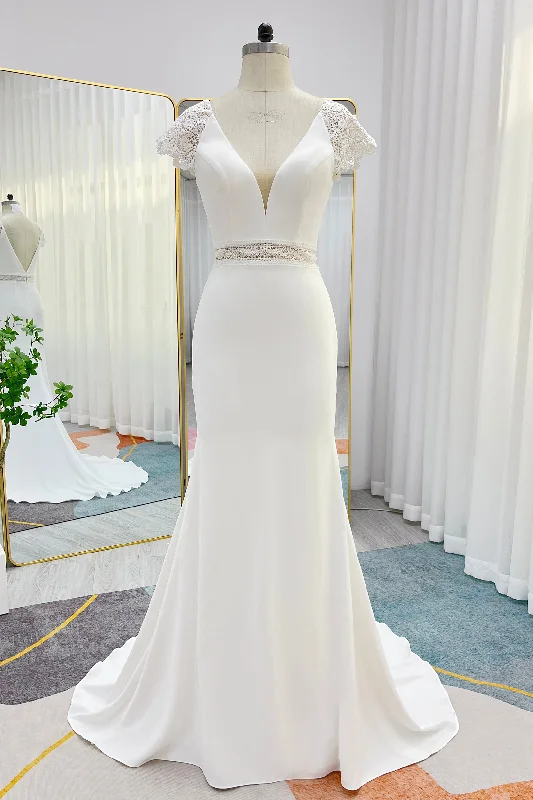 Exclusive Deals Just for You!Trumpet-Mermaid Court Train Stretch Satin Wedding Dress CW3288