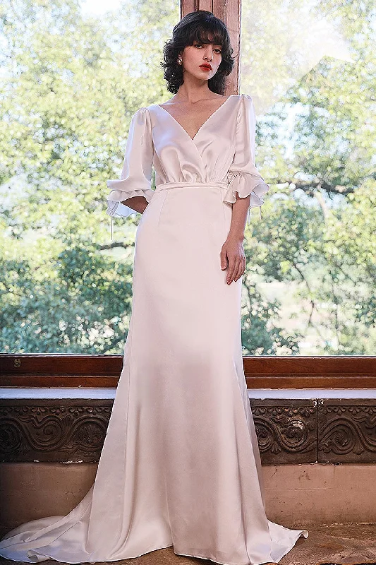 Exclusive Offers You’ll Love!Trumpet-Mermaid Sweep-Brush Train Satin Wedding Dress CW3049 Exclusive Offers You’ll Love!Trumpet-Mermaid Sweep-Brush Train Satin Wedding Dress CW3049