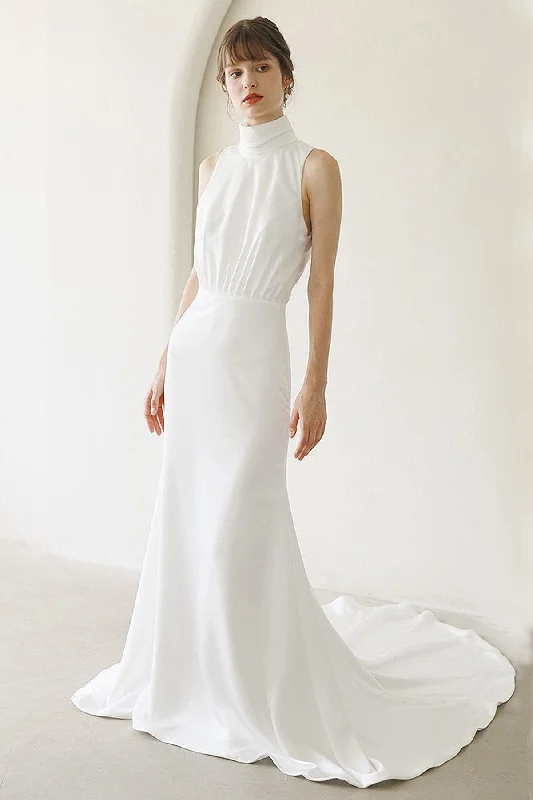 Exclusive Deals Just for You!Trumpet-Mermaid Sweep-Brush Train Satin Wedding Dress CW3054