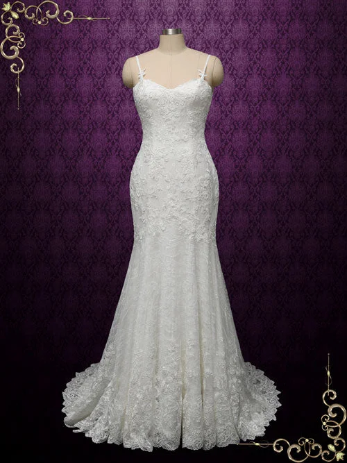 The Sale You’ve Been Waiting For!Vintage Lace Wedding Dress with Open Back BRITNEE