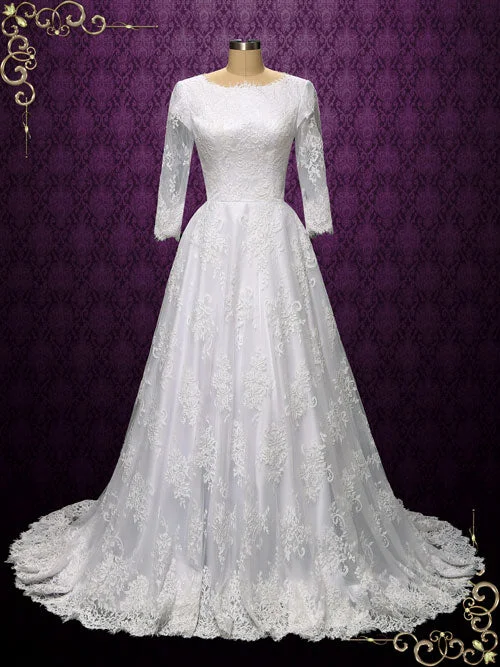 Your Discount is Waiting!Vintage Style Modest Lace Wedding Dress OLIE