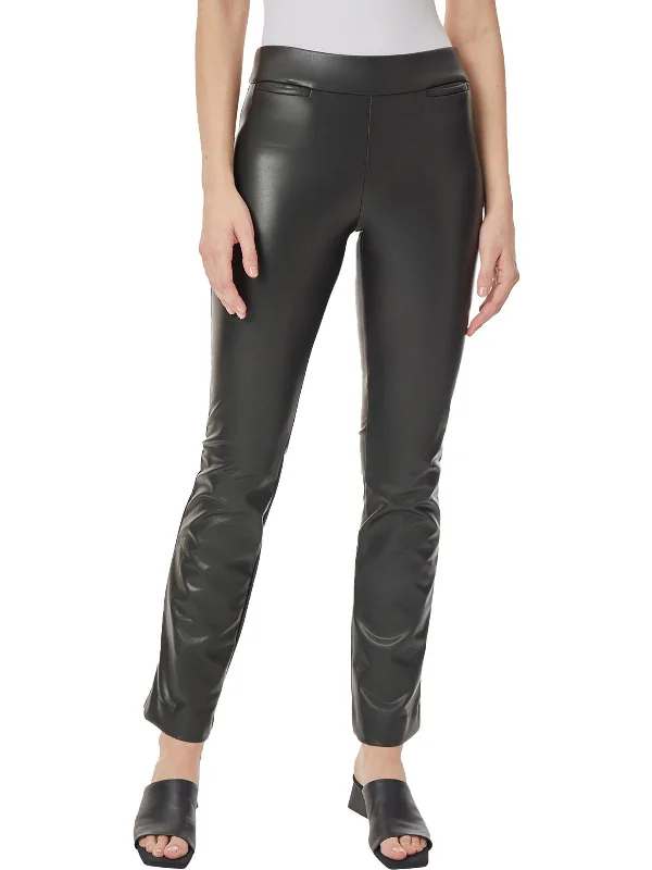 Get More for Less!Womens Faux Leather Pull On Bootcut Pants