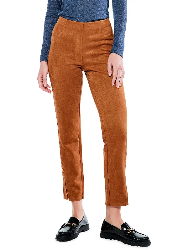 Must-Have Deals Inside!Womens Faux Suede Split Hem Ankle Pants
