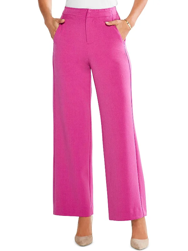 Save Up to 50% Off!Womens Flat Front Solid Wide Leg Pants