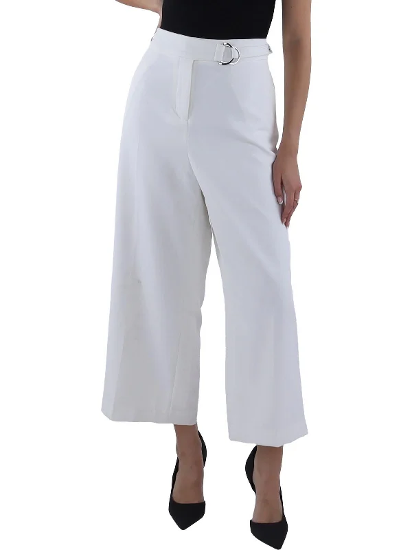 Limited Time Offer!Womens High Rise Belted Wide Leg Pants
