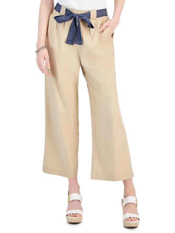 Price Drop Alert!Womens High Rise Belted Wide Leg Pants