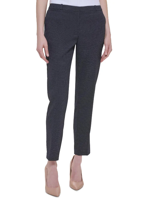 One Day Only – Huge Savings!Womens Mid-Rise Polka Dot Straight Leg Pants