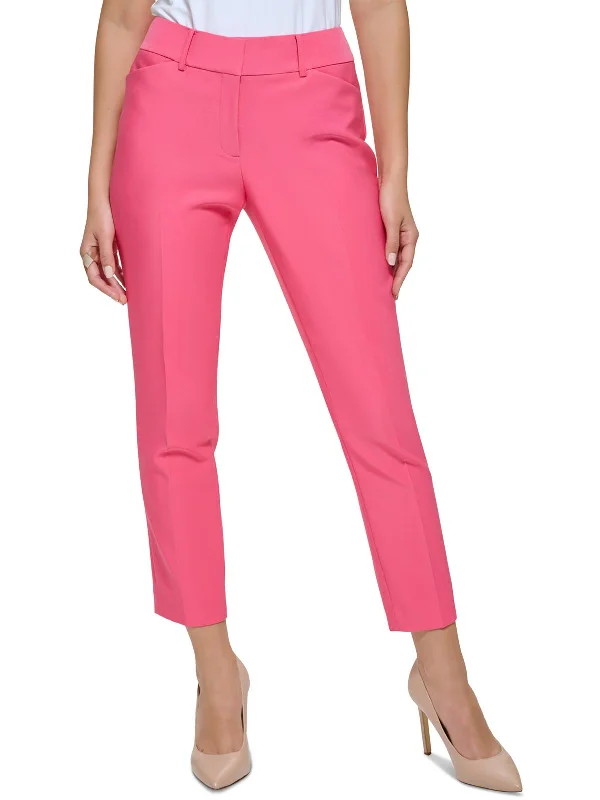 Crazy Discounts Inside!Womens Mid-Rise Solid Ankle Pants