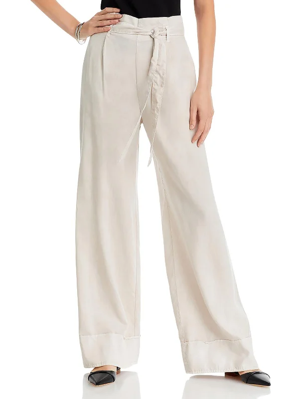 Massive Price Cuts!Womens Paperbag High Rise Wide Leg Pants
