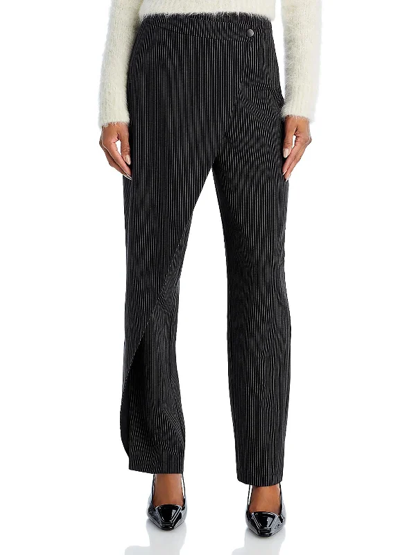 Every Deal is a Steal!Womens Pintripe Business Straight Leg Pants