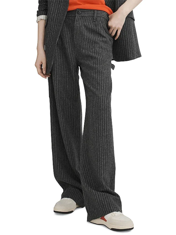 Steals and Deals Await!Womens Wool Blend Striped Dress Pants