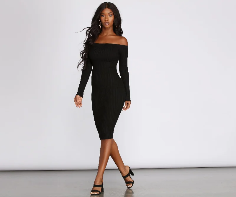 Price Drops You’ll Love!A Classic Ribbed Midi Dress