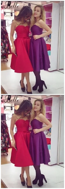 Limited Stock Available!A Line Red Satin Dresses Knee Length Homecoming Dresses cg13756 Limited Stock Available!A Line Red Satin Dresses Knee Length Homecoming Dresses cg13756