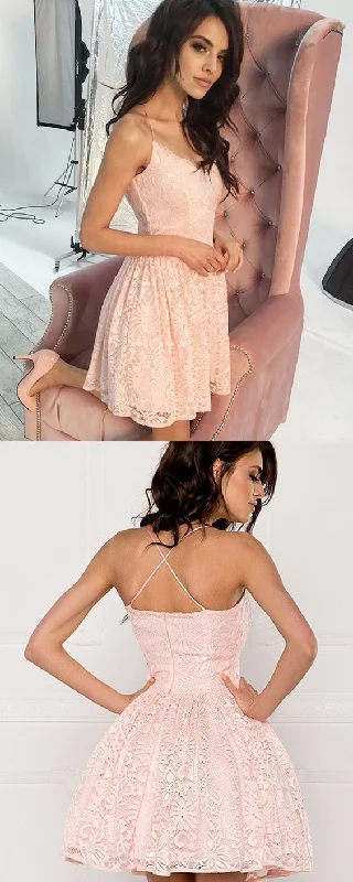 Price Drops You’ll Love!A-line Spaghetti Straps Blush Pink Lace Homecoming Dress cg13247 Price Drops You’ll Love!A-line Spaghetti Straps Blush Pink Lace Homecoming Dress cg13247