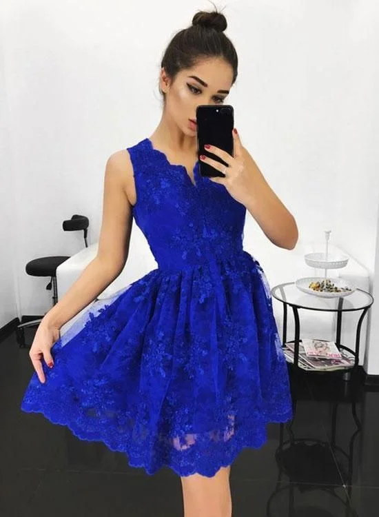 Seasonal Sale – Shop Now!A-Line V-Neck Above-Knee Royal Blue Homecoming Dress with Appliques cg12897 Seasonal Sale – Shop Now!A-Line V-Neck Above-Knee Royal Blue Homecoming Dress with Appliques cg12897