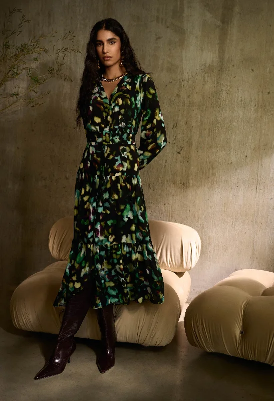 Limited-Time Price Drop!Abstract Bohemian Midi Dress