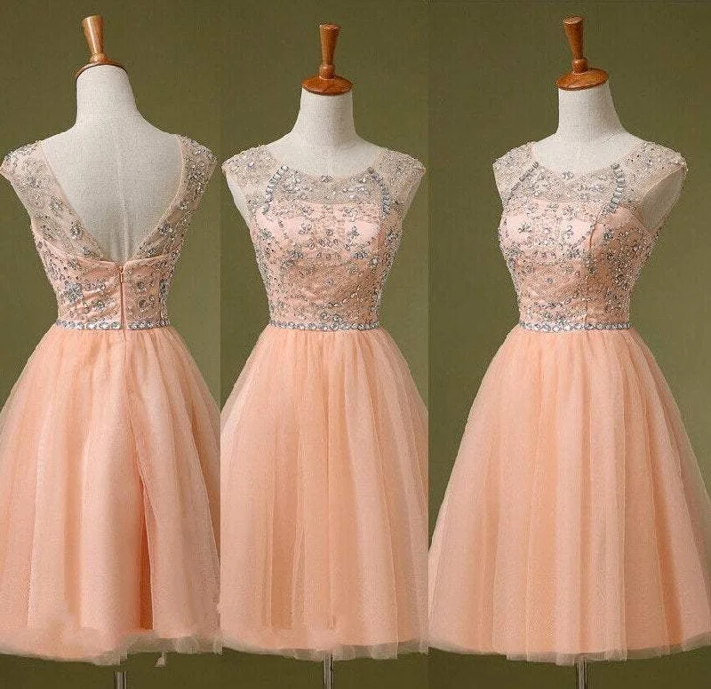 Limited Deals, Unlimited Savings!Adorable Pearl Pink Beaded Knee Length Party Dress, Pink Tulle Homecoming Dress cg13281 Limited Deals, Unlimited Savings!Adorable Pearl Pink Beaded Knee Length Party Dress, Pink Tulle Homecoming Dress cg13281