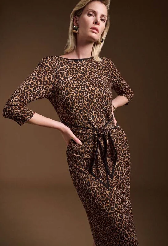 Get It Before It’s Gone!Animal Print Midi Dress With Belt