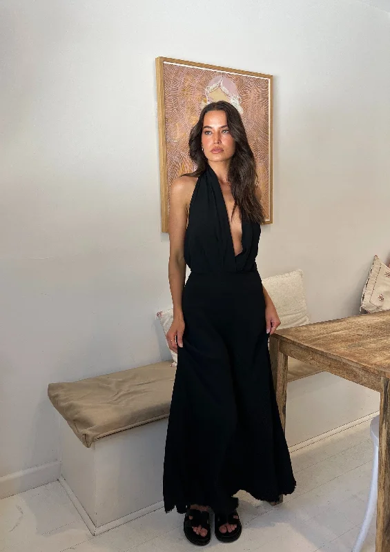 Limited Time Offer!Ari Midi Dress - Black