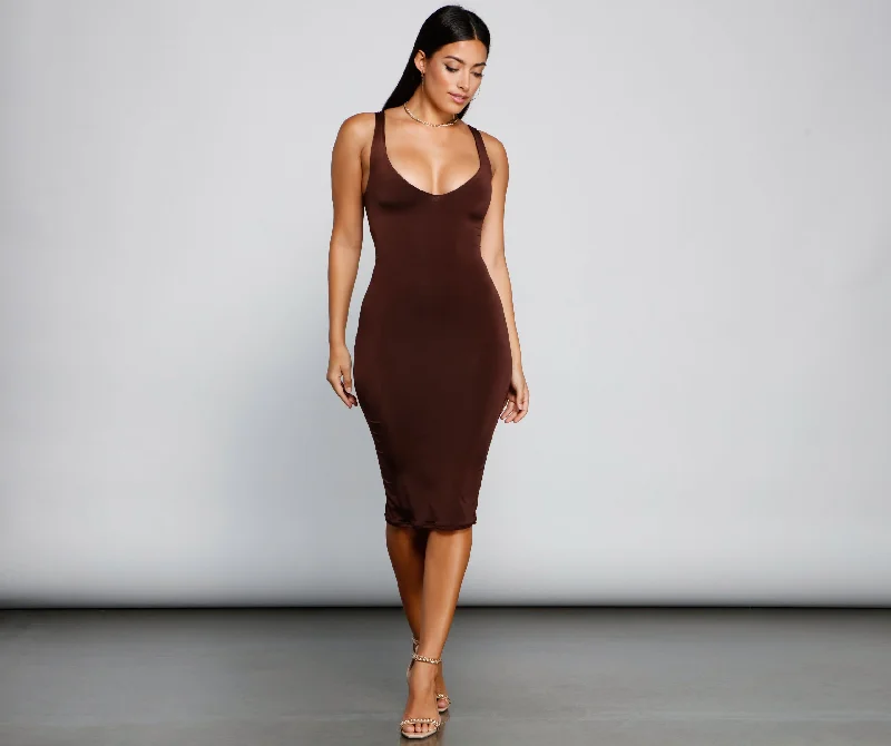 Find Your Perfect Deal Today!Bring On Basics Sleeveless Midi Dress