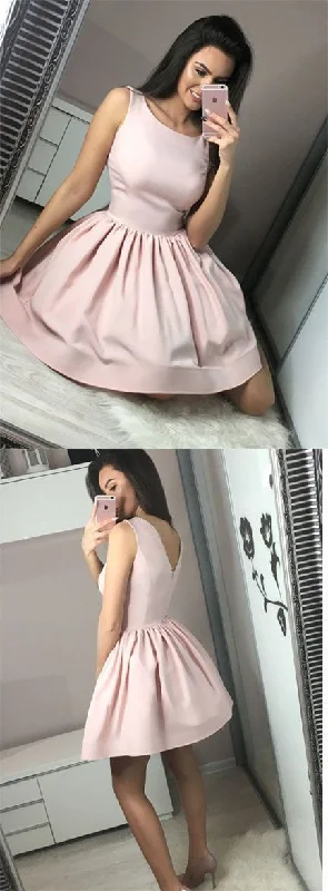 Huge Price Cuts Await!Cute A Line Round Neck Pink Short Homecoming Party Dresses with Ruffles cg13182 Huge Price Cuts Await!Cute A Line Round Neck Pink Short Homecoming Party Dresses with Ruffles cg13182