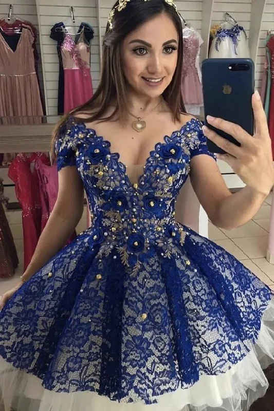 Limited-Time Price Drop!Cute Lace Royal Blue Homecoming Dress, Cap Sleeves Sweet 16 Dress With Beaded cg11972 Limited-Time Price Drop!Cute Lace Royal Blue Homecoming Dress, Cap Sleeves Sweet 16 Dress With Beaded cg11972