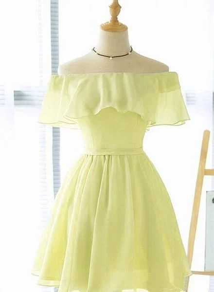 Hottest Discounts of the Year!Cute Light Yellow Chiffon Short Party Dress, Short Bridesmaid Dress Homecoming Dress 2020 cg12130 Hottest Discounts of the Year!Cute Light Yellow Chiffon Short Party Dress, Short Bridesmaid Dress Homecoming Dress 2020 cg12130