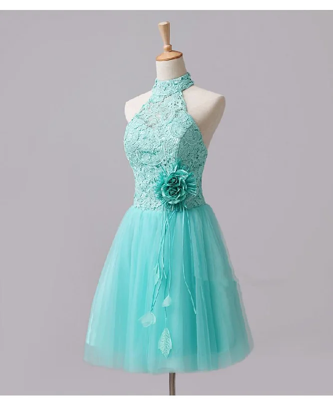 Don’t Wait – Deals Won’t Last!Cute Mint Halter Lace Flowers Homecoming Dresses cg12833 Don’t Wait – Deals Won’t Last!Cute Mint Halter Lace Flowers Homecoming Dresses cg12833