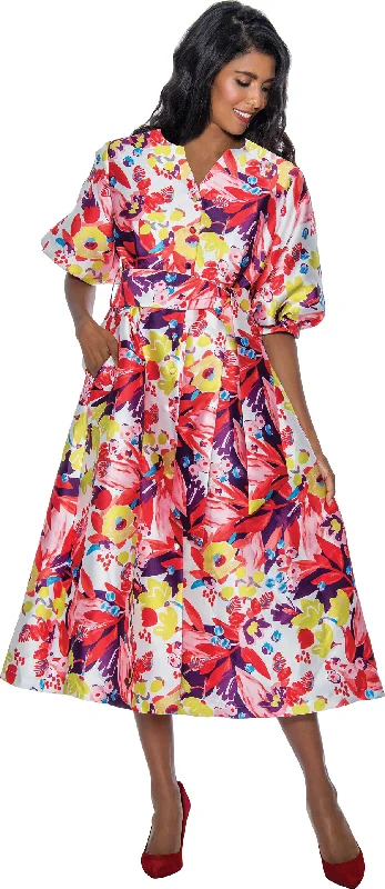 Get More for Less!Divine Apparel DN851 Mother of the Bride Formal Printed Midi Dress