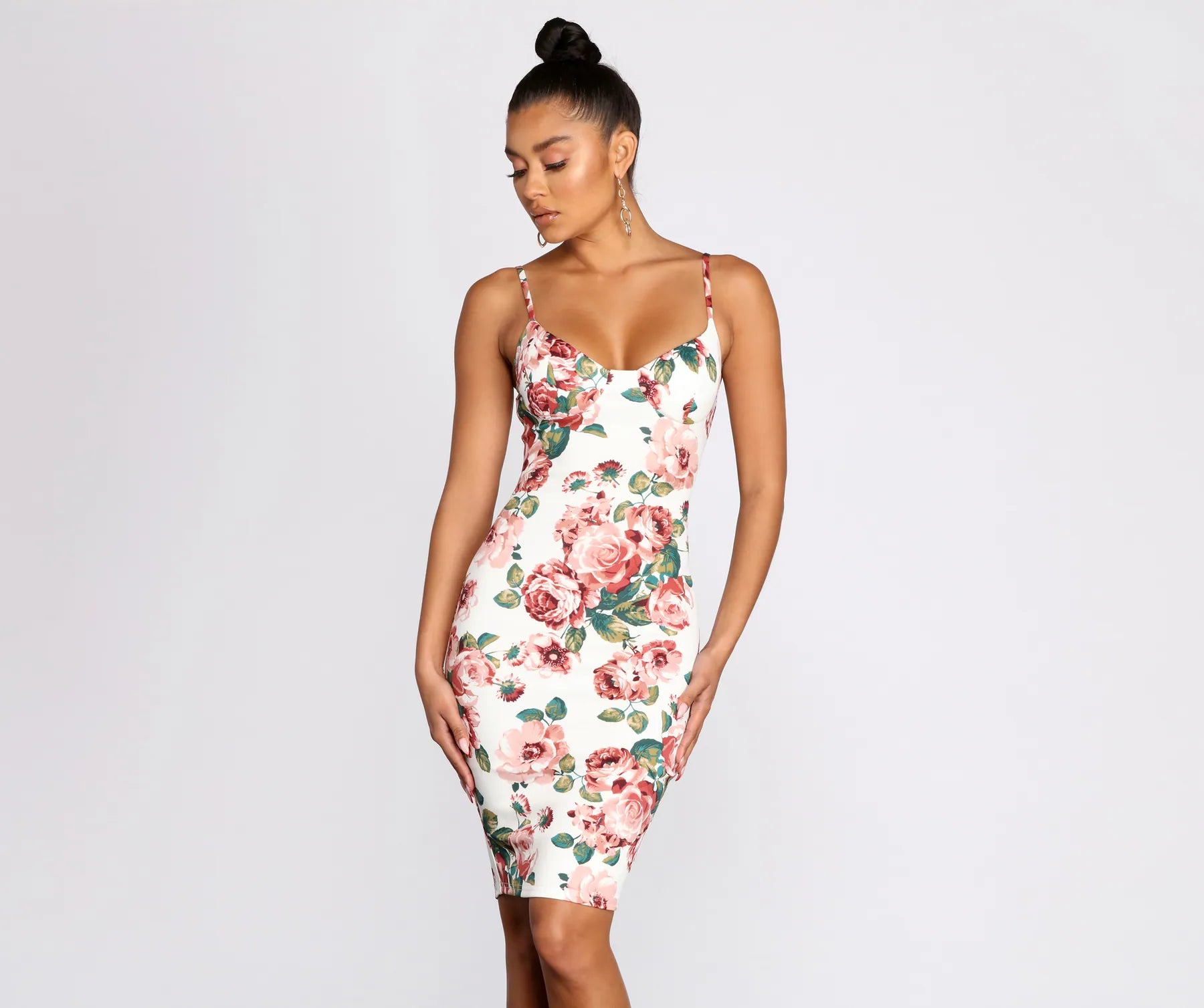 Your Chance to Save is Now!Floral Persuasion Sweetheart Midi Dress