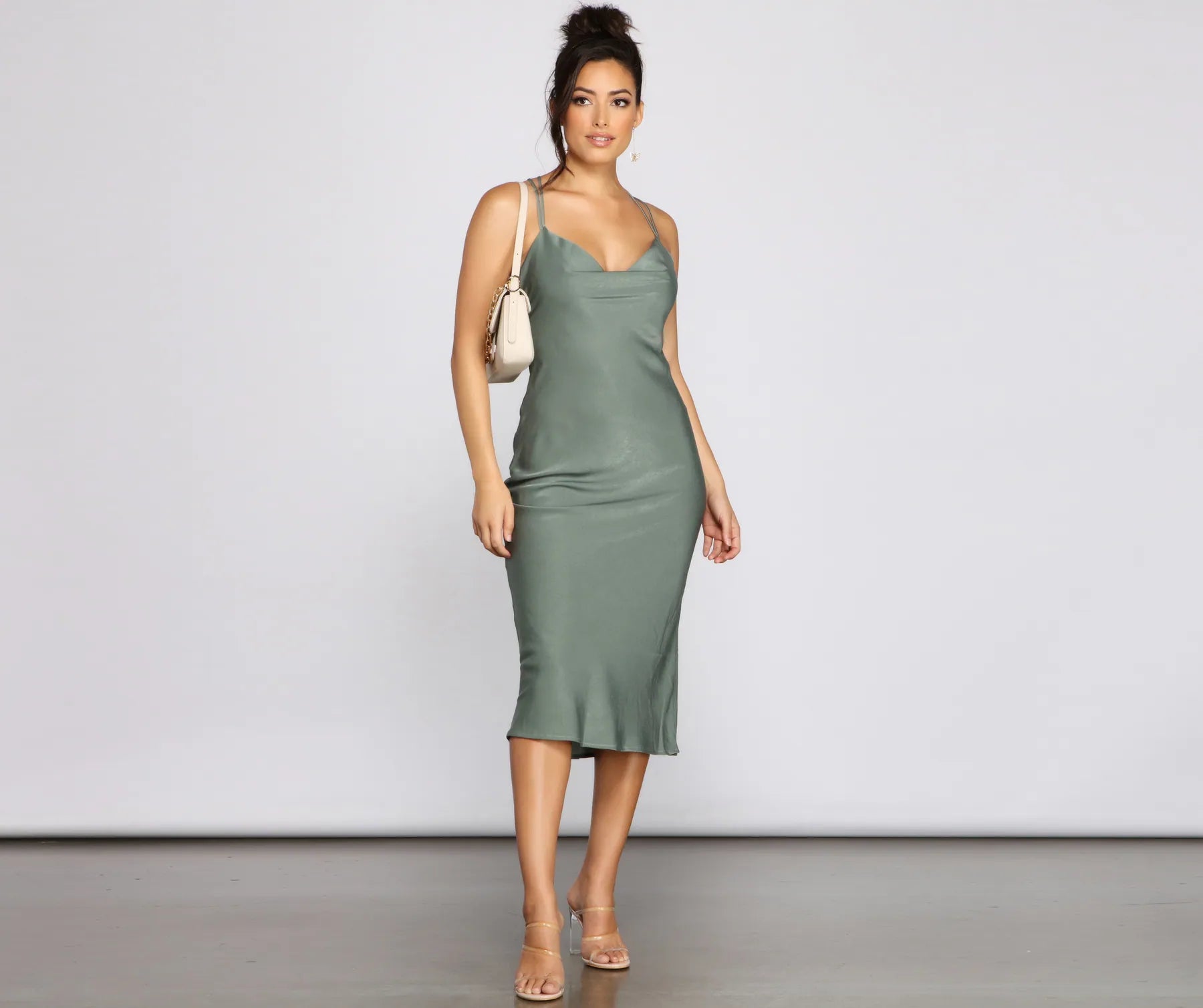 Best Offers of the Month!Forever Chic Satin Midi Dress