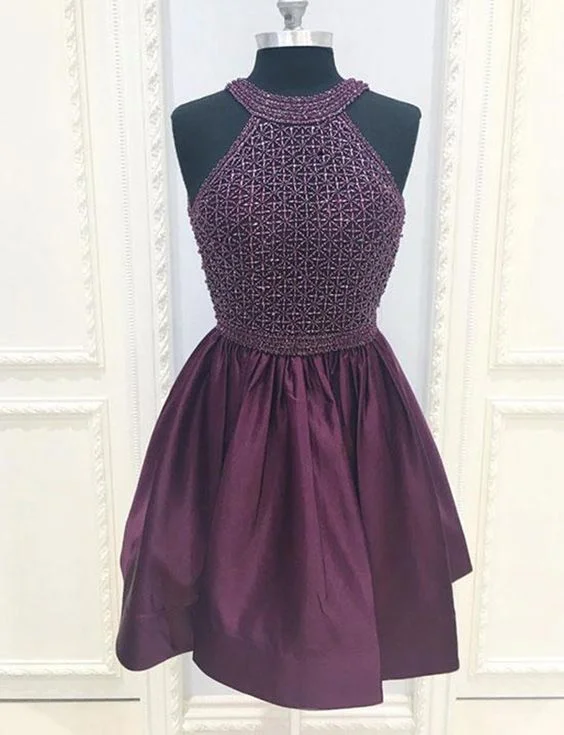Mega Sale Happening Now!Halter Short Purple Homecoming Dress with Beading Cocktail Dress cg11993 Mega Sale Happening Now!Halter Short Purple Homecoming Dress with Beading Cocktail Dress cg11993