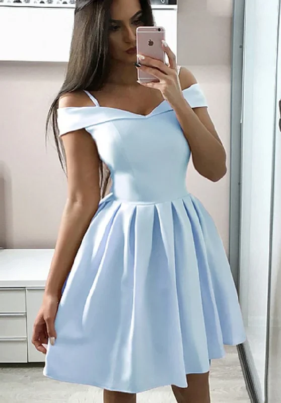 Amazing Prices You Can’t Resist!Homecoming Dress Blue off shoulder satin short prom dress blue cocktail dress cg13264 Amazing Prices You Can’t Resist!Homecoming Dress Blue off shoulder satin short prom dress blue cocktail dress cg13264