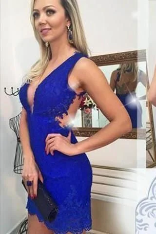 Price Drops You’ll Love!Homecoming Dress Lace Royal Blue Homecoming Dress   cg14045